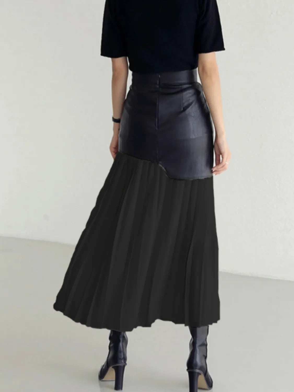 Patchwork Contrast Pleated Skirt - Grace Beauty H&C 