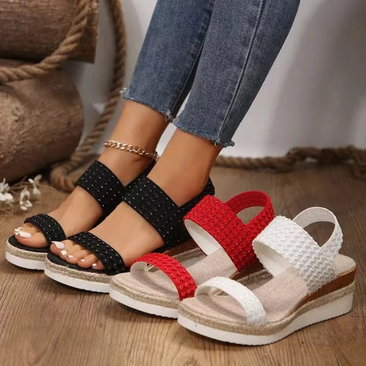 Peep Toe Wedge Sandals - Grace Beauty H&C 