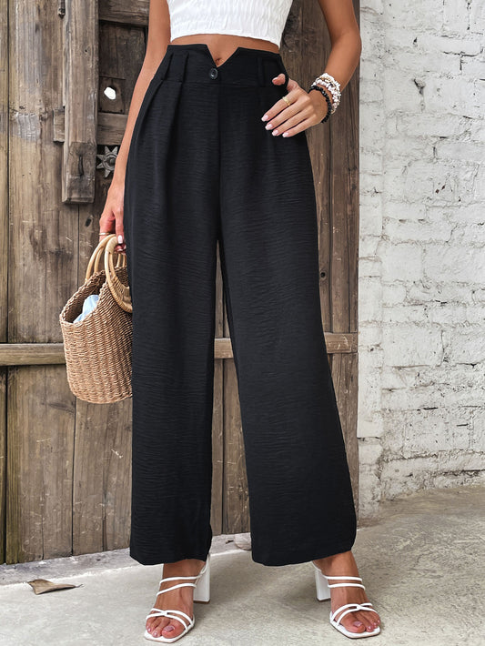 Perfee Ruched High Waist Straight Leg Pants - Grace beauty H&C 