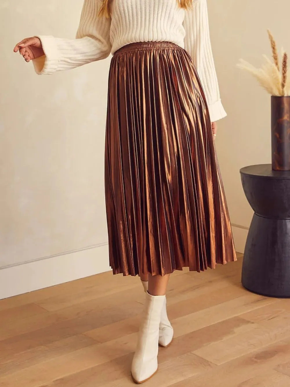 Pleated Midi Skirt - Grace Beauty H&C 