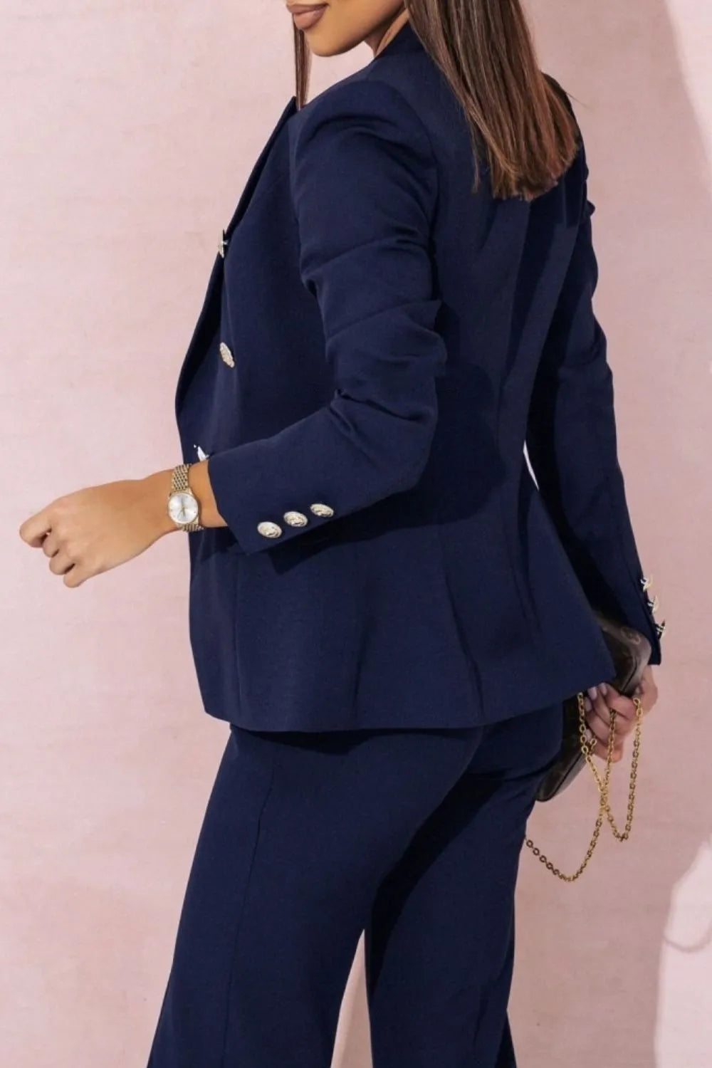 Plus Size Blazer and Pants Set – Full Size Lapel Collar Long Sleeve Suit for Women - Grace Beauty H&C 