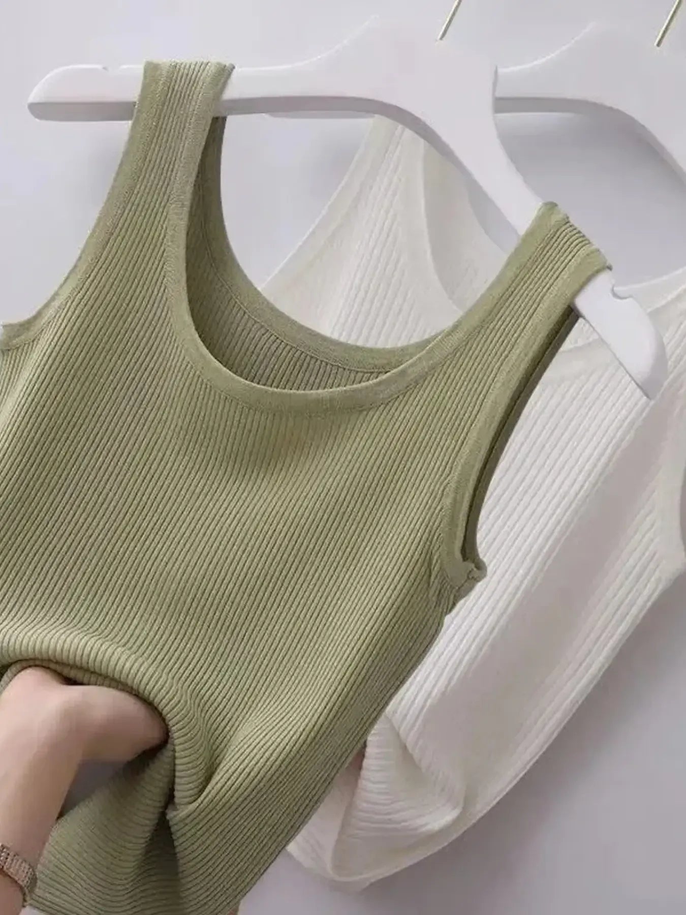 Plus Size Ribbed Knit Scoop Neck Tank Top - Grace Beauty H&C 