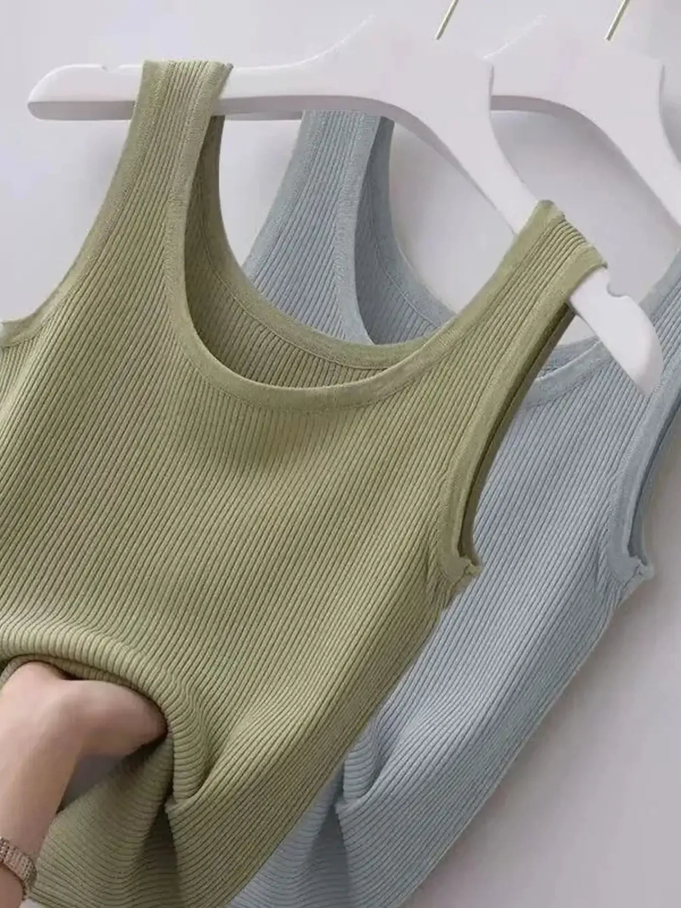 Plus Size Ribbed Knit Scoop Neck Tank Top - Grace Beauty H&C 