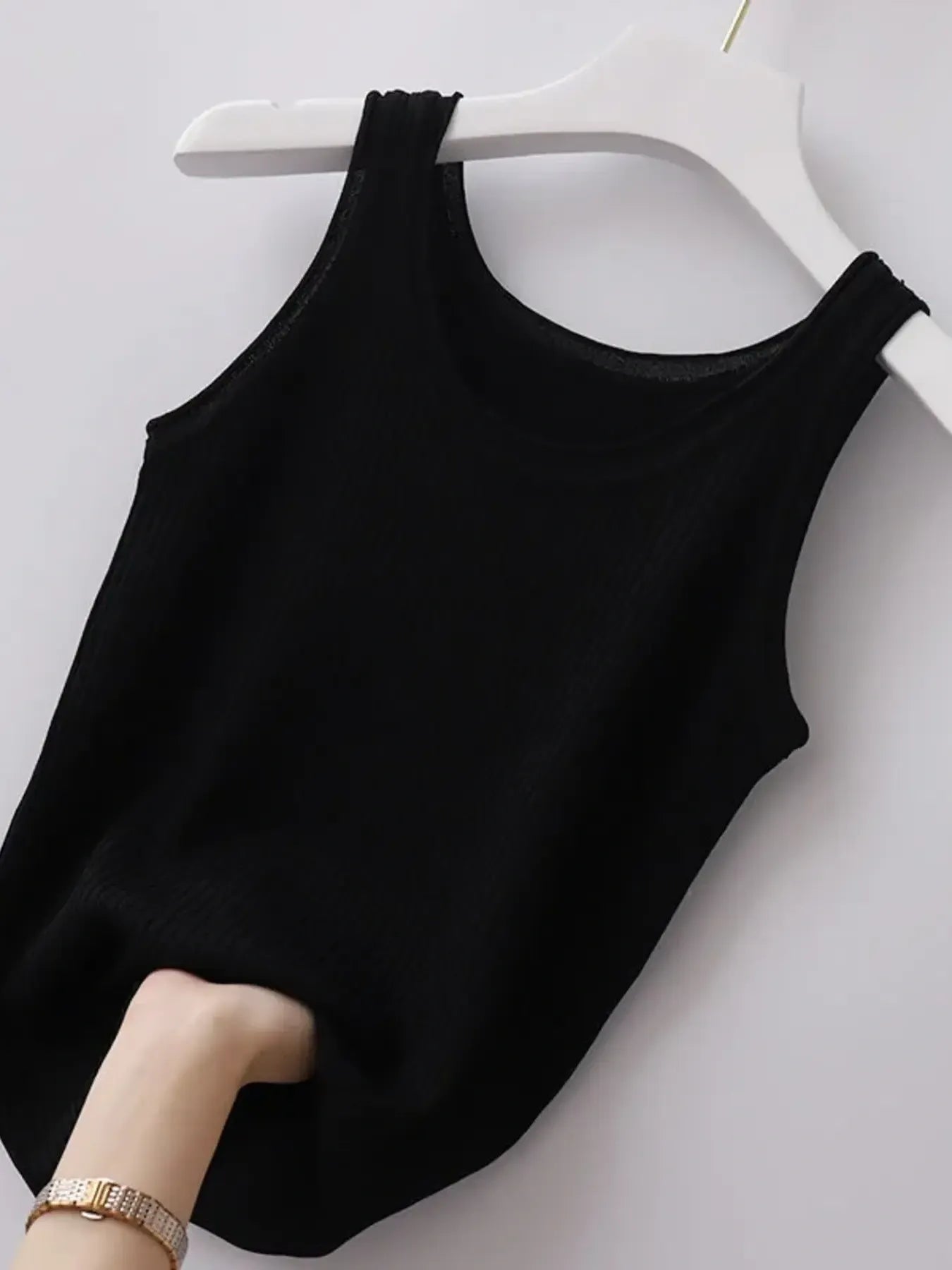 Plus Size Ribbed Knit Scoop Neck Tank Top - Grace Beauty H&C 