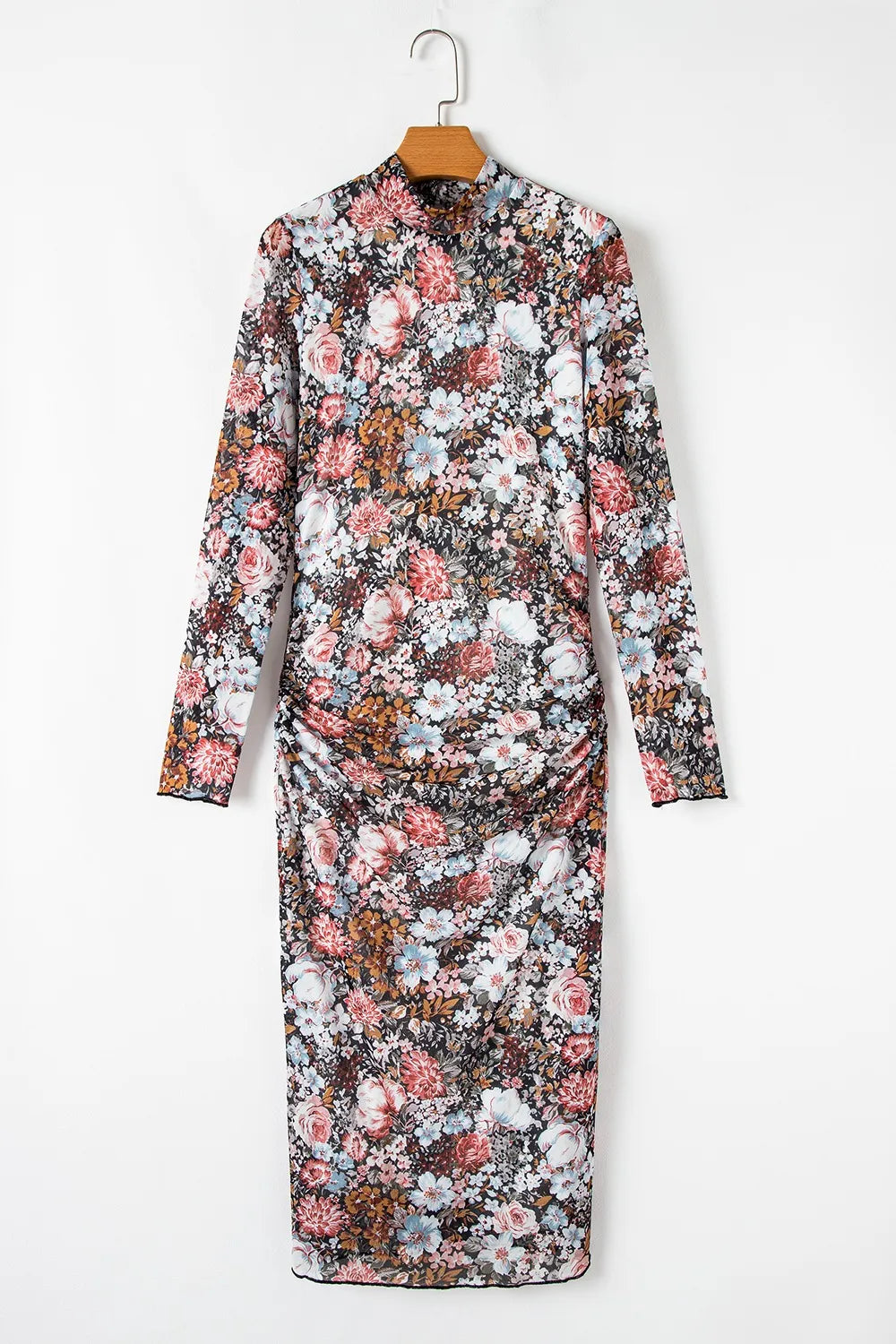 Printed Long Sleeve Midi Slim Dress - Grace Beauty H&C 