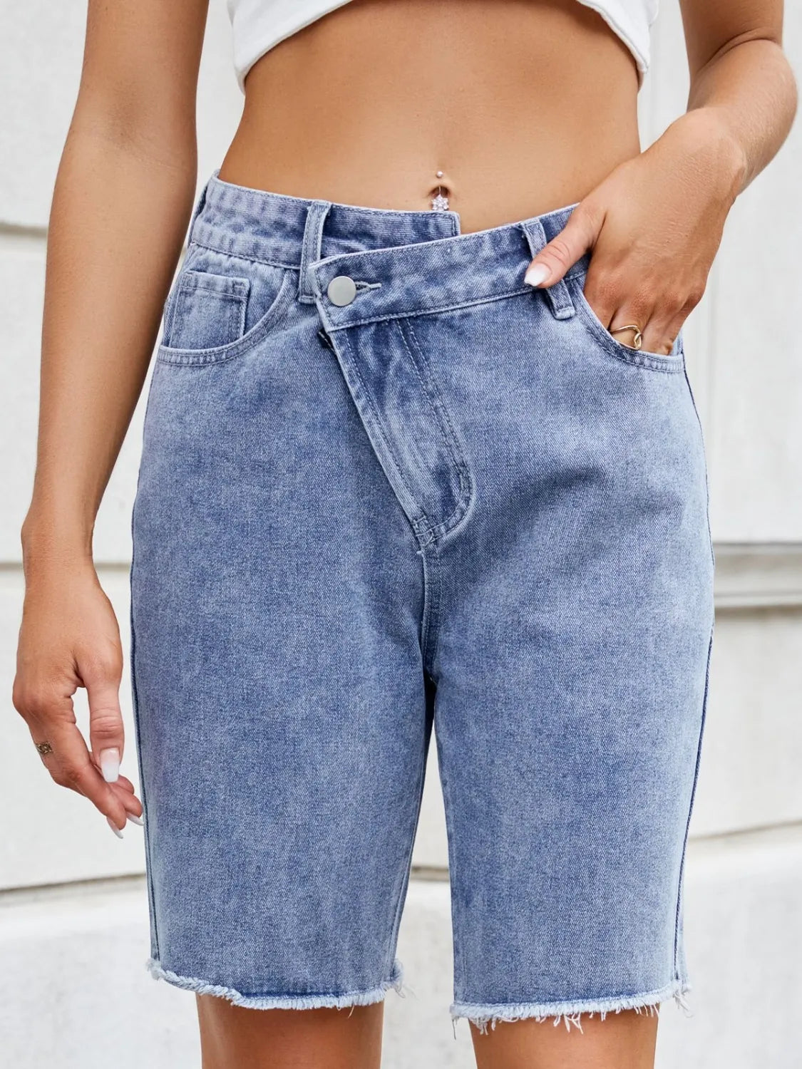 Raw Hem Denim Shorts - Grace Beauty H&C 