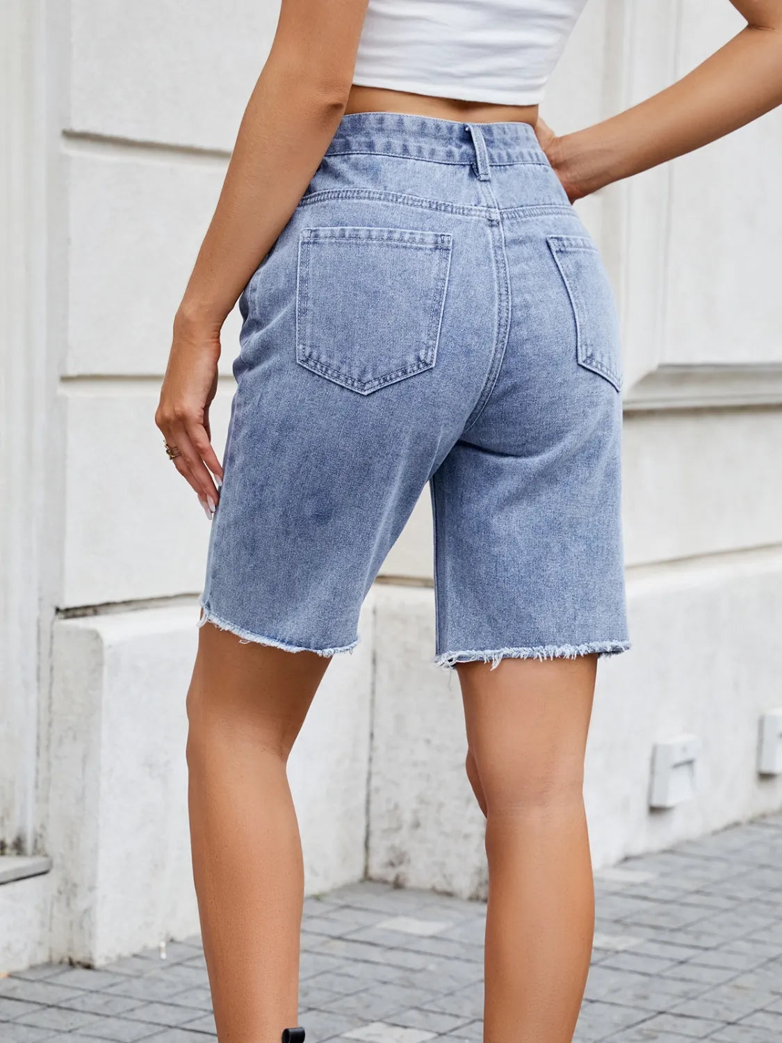 Raw Hem Denim Shorts - Grace Beauty H&C 
