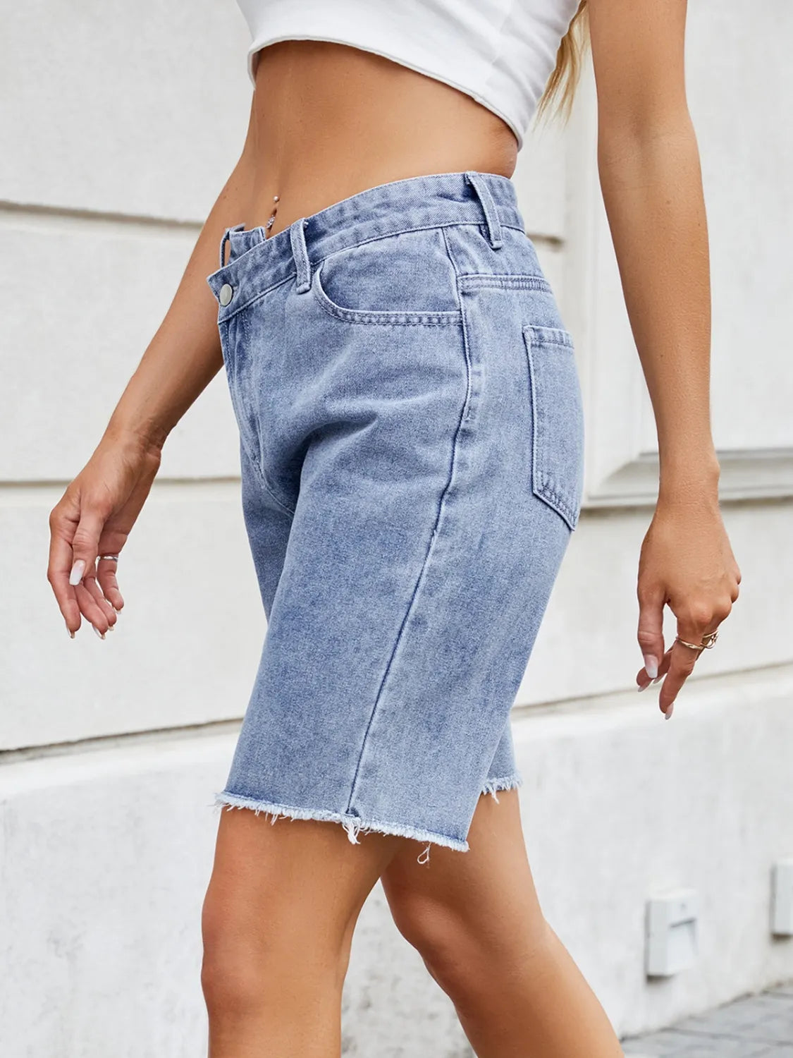 Raw Hem Denim Shorts - Grace Beauty H&C 