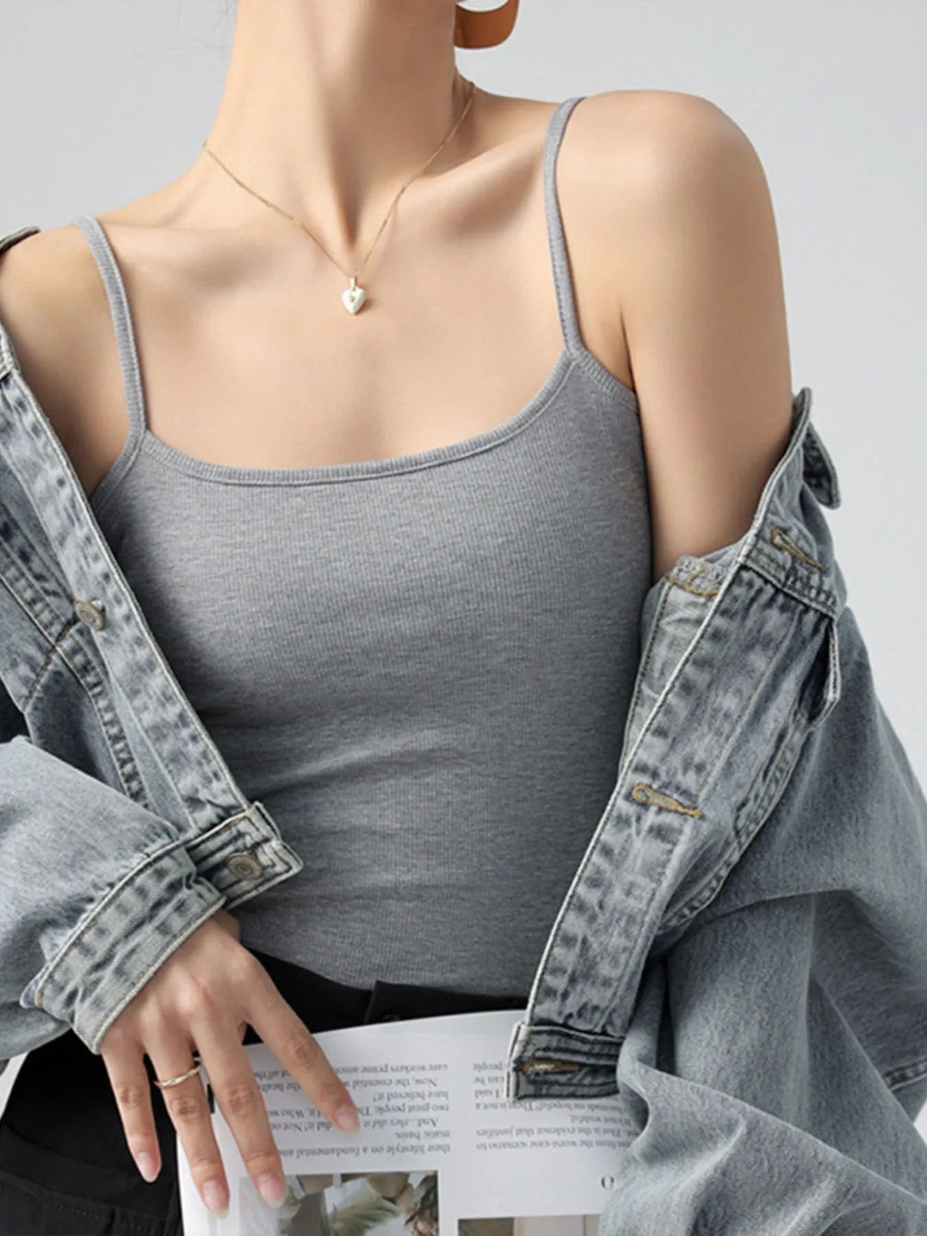 Ribbed Scoop Neck Cami Top - Grace Beauty H&C 
