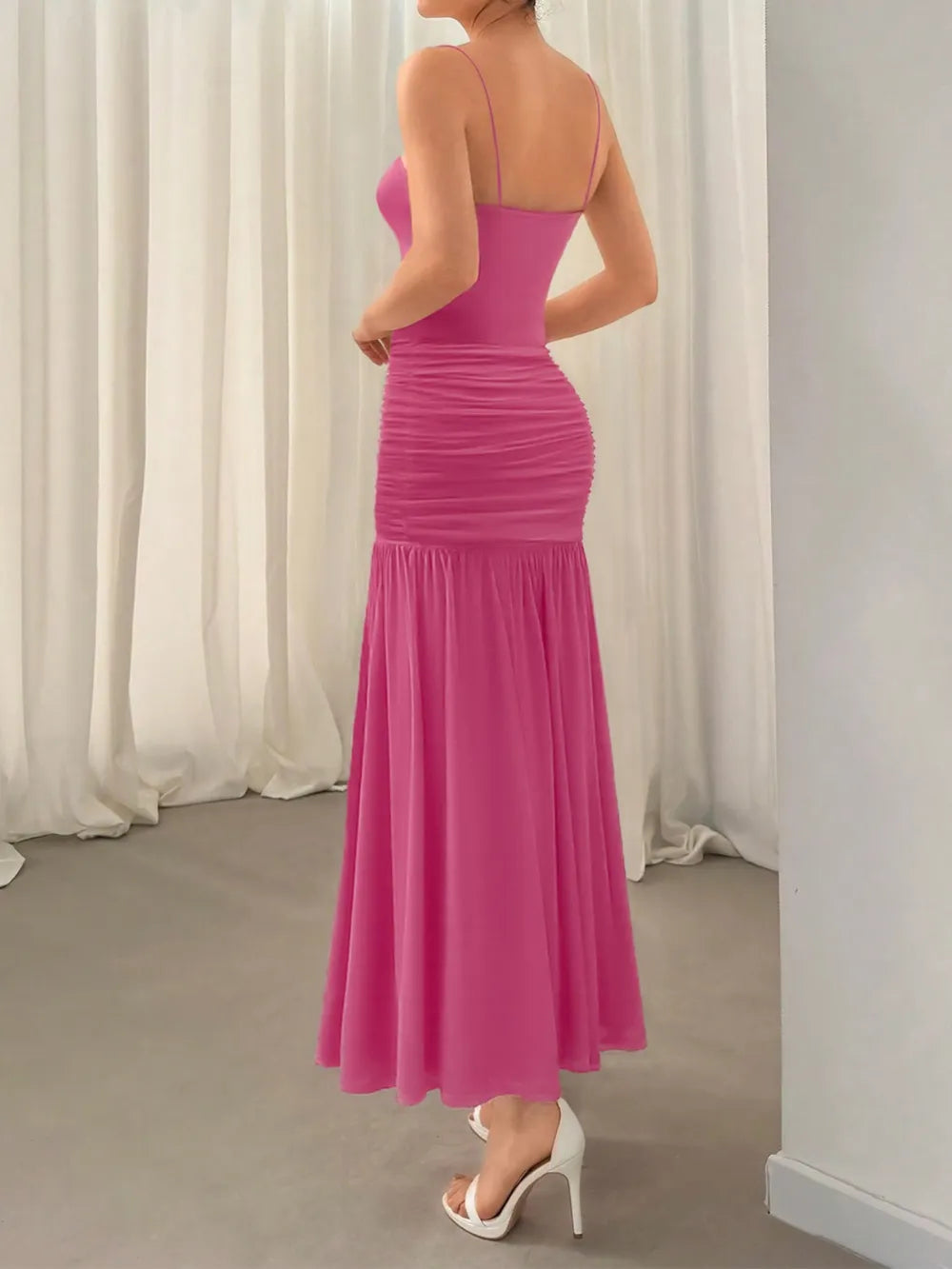 Ruched Maxi Cami Dress - Grace Beauty H&C 