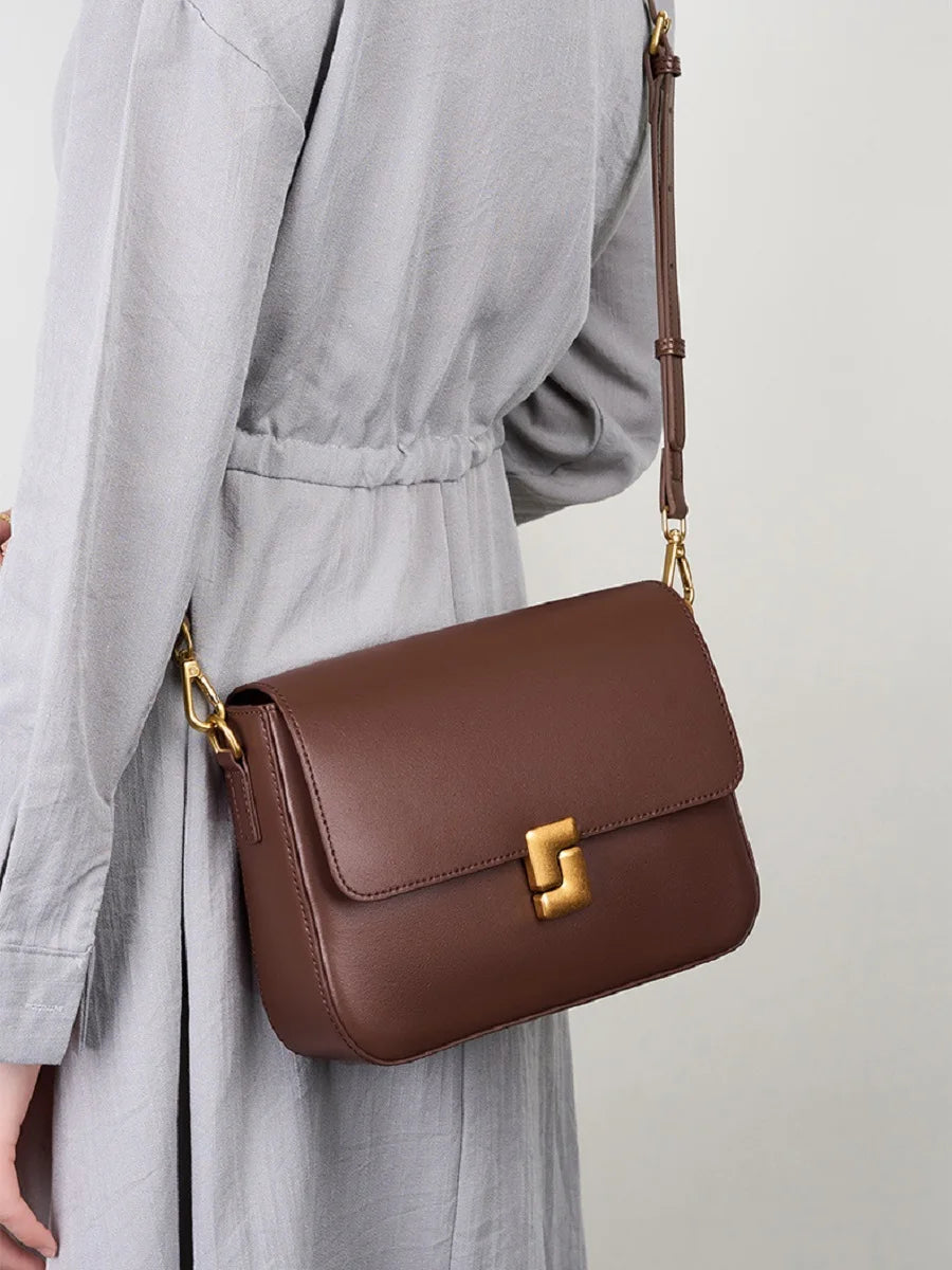 2025 Cow Split Leather Women Crossbody Bag Luxury Design Small Square Bag Cowhide Women's Commuter Shoulder Bag ladies gift - Grace Beauty H&C 