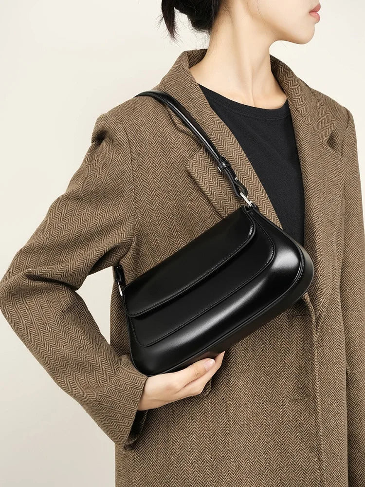 100% Genuine Leather Women Shoulder Bag Korean style Ladies Luxury Cow Leather Crosssbody armpit Bag handbag For Street Shopping - Grace Beauty H&C 