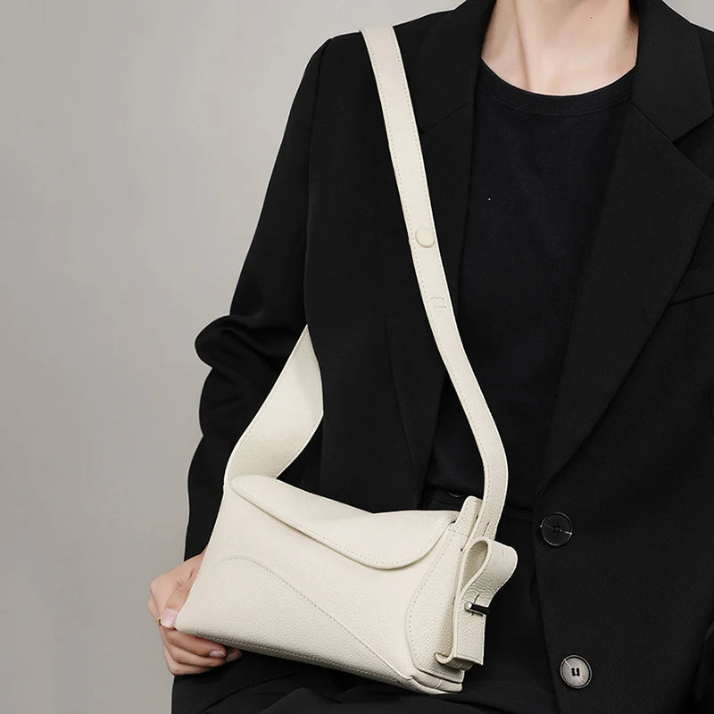 Genuine Leather Underarm Bag For Women's Summer New Versatile Shoulder Bag With Geometric Streamlined Design Crossbody Handbag - Grace Beauty H&C 