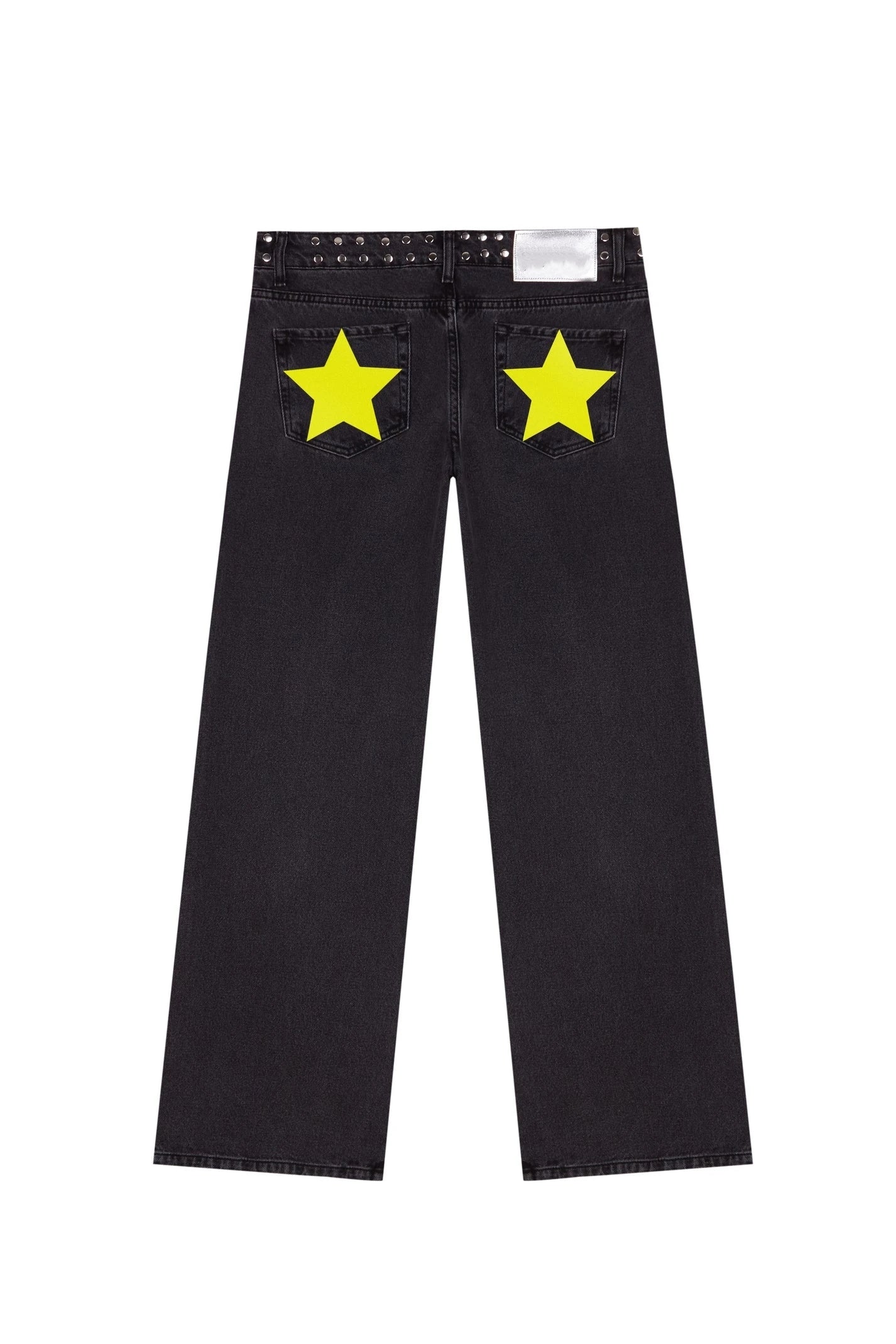 Vintage Five-Pointed Star Print High Waited Jeans - Grace Beauty H&C 