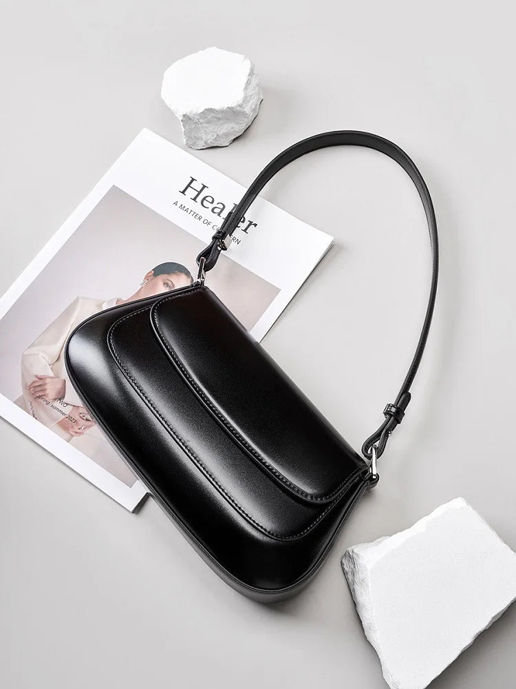 100% Genuine Leather Women Shoulder Bag Korean style Ladies Luxury Cow Leather Crosssbody armpit Bag handbag For Street Shopping - Grace Beauty H&C 