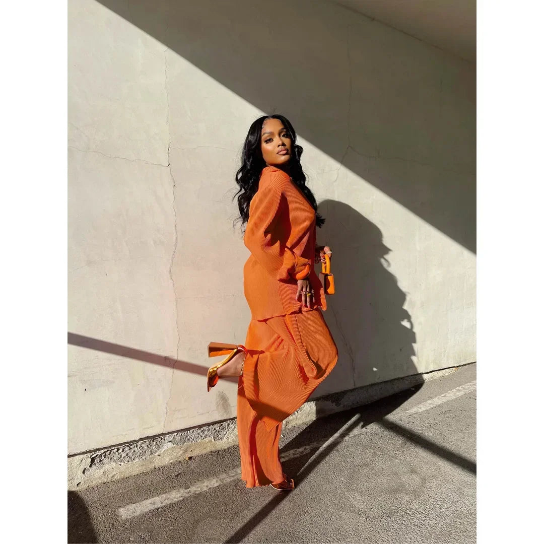 Shirt Tops and Wide Leg Pants Elegant set - Grace Beauty H&C 