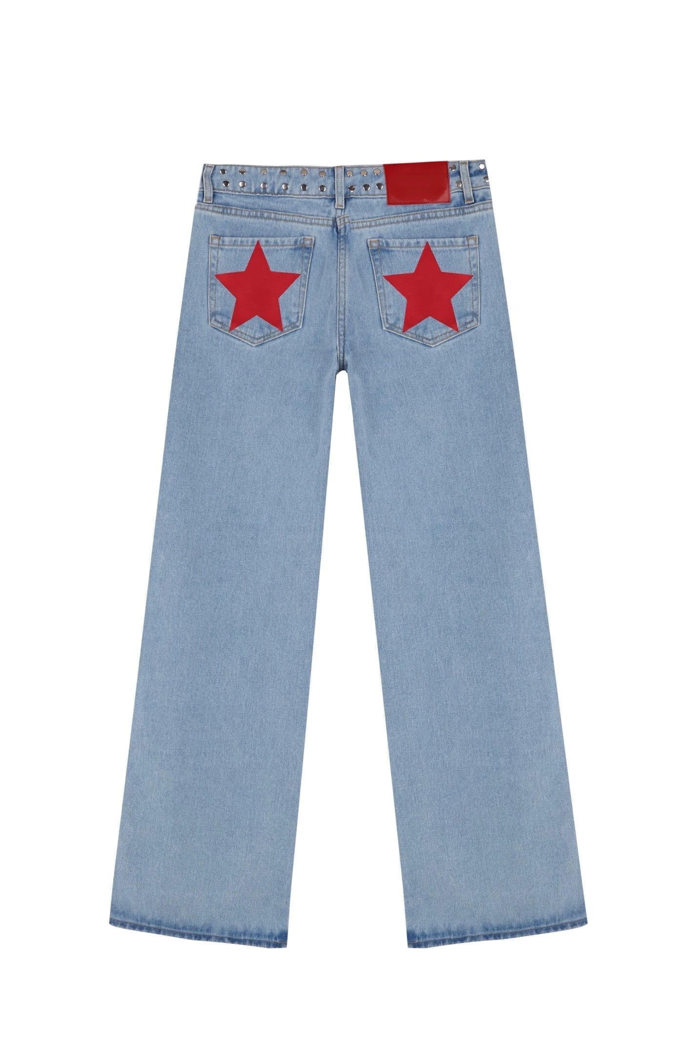 Vintage Five-Pointed Star Print High Waited Jeans - Grace Beauty H&C 