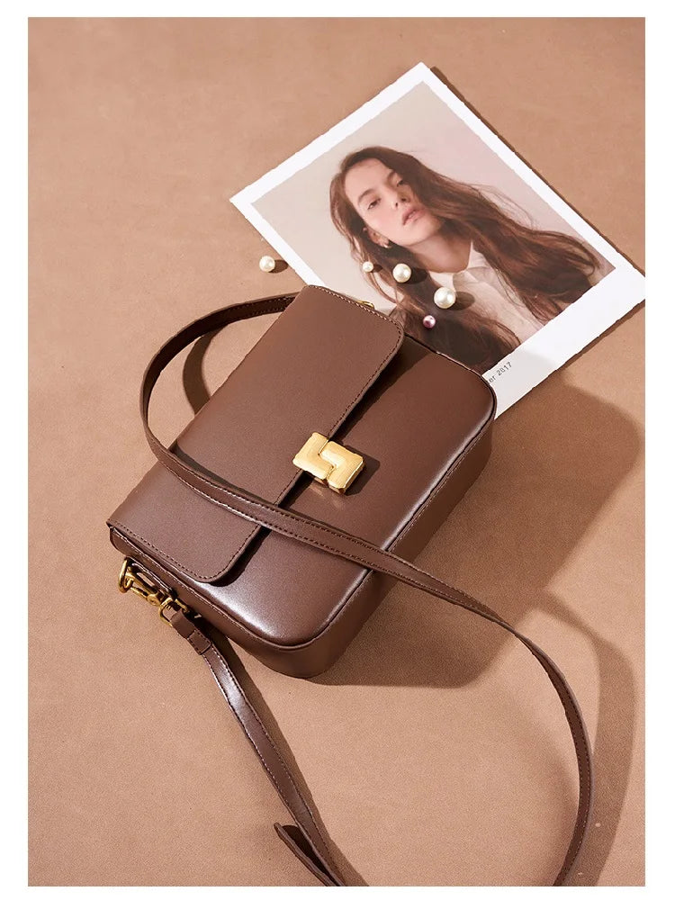 2025 Cow Split Leather Women Crossbody Bag Luxury Design Small Square Bag Cowhide Women's Commuter Shoulder Bag ladies gift - Grace Beauty H&C 