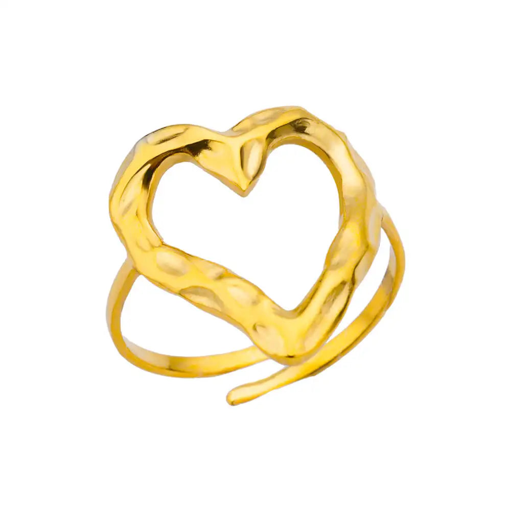 Stainless Steel Rings for Women Waterproof Open Gold Color Ring Wedding Couple Band Jewelry Gifts Free Shipping Items anillos - Grace Beauty H&C 