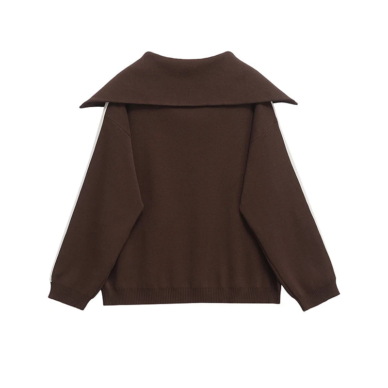Women Fashion 2 Piece Set Brown Pullover Sweatshirts - Grace Beauty H&C 