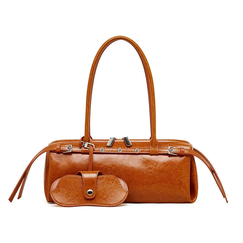 2025 New Genuine Leather Women's Shoulder Bag luxury Cowhide ladies handbag baguette bag female Commuter Shopping Underarm Bag - Grace Beauty H&C 
