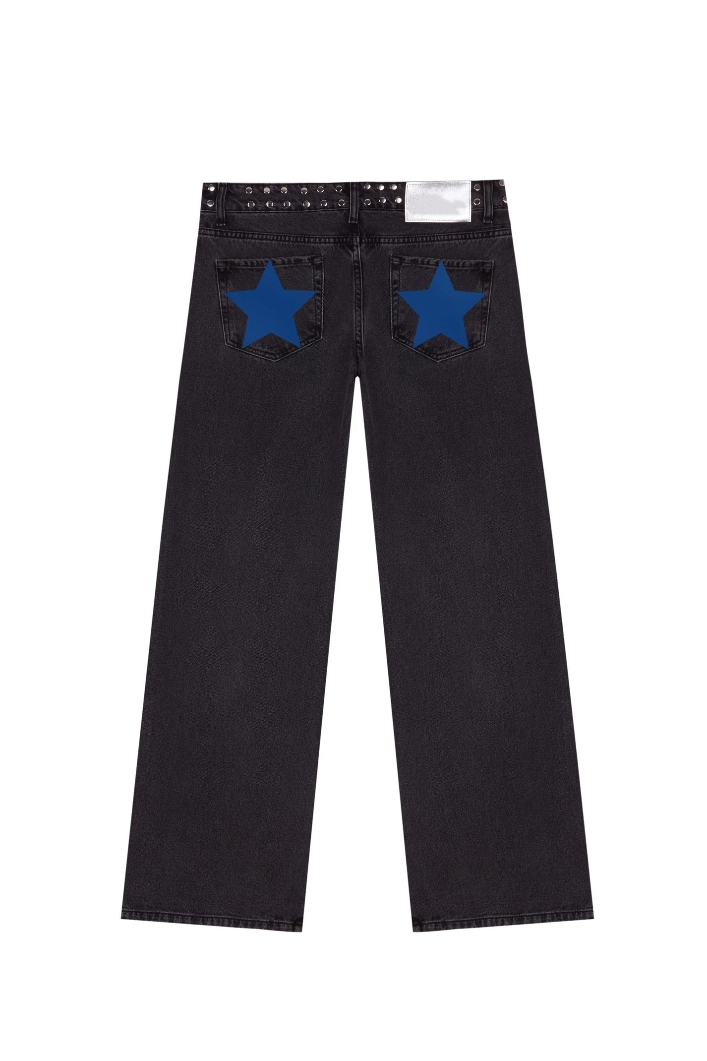 Vintage Five-Pointed Star Print High Waited Jeans - Grace Beauty H&C 