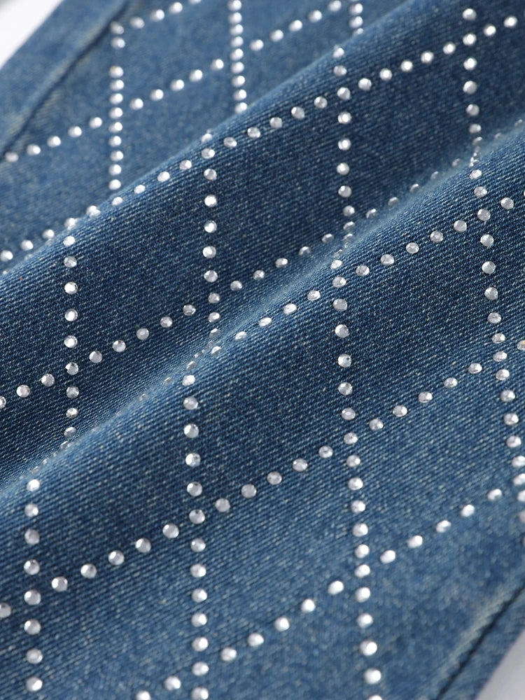 Women Diamond-Patterned High Waist Straight Pants - Grace Beauty H&C 
