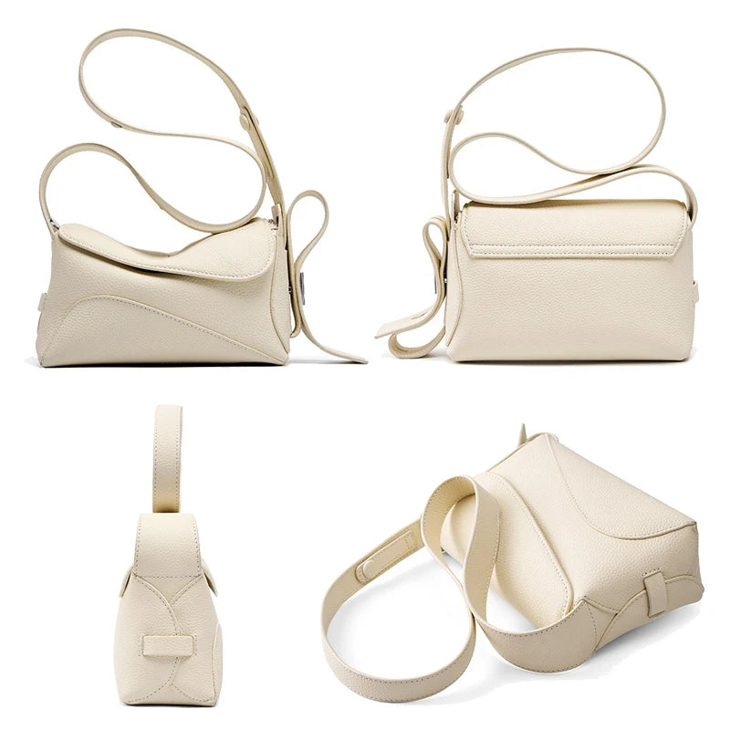 Genuine Leather Underarm Bag For Women's Summer New Versatile Shoulder Bag With Geometric Streamlined Design Crossbody Handbag - Grace Beauty H&C 
