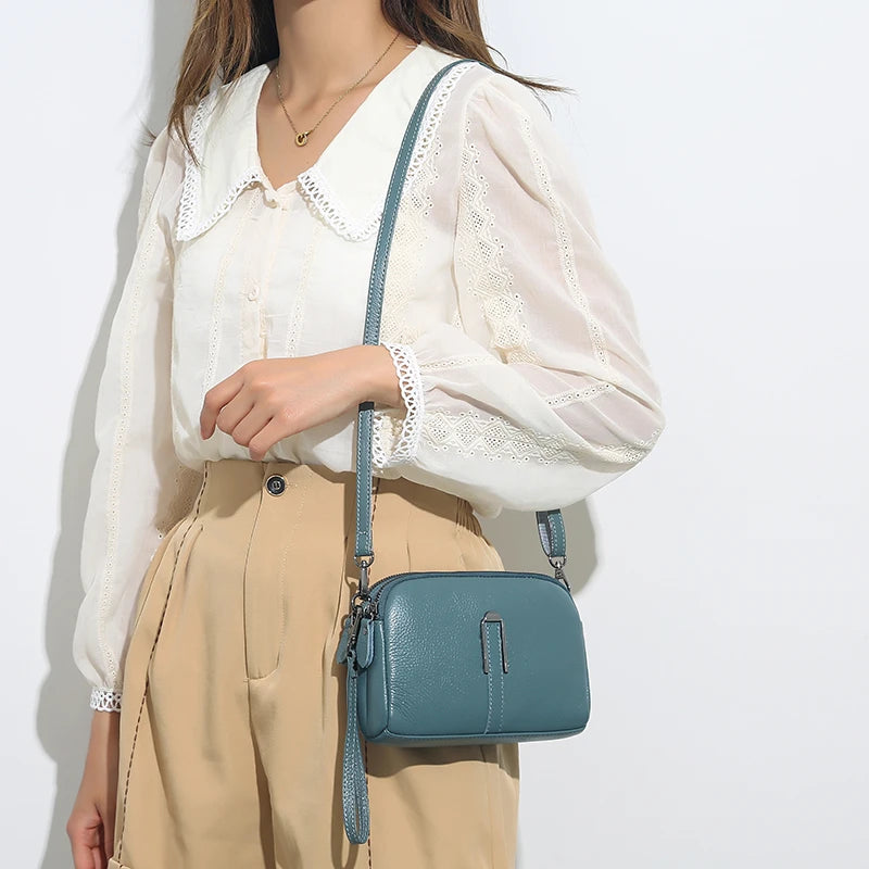 Genuine Leather Bag Luxury Women's Crossbody Bag for Woman Female Solid Color Clutch Phone Bags Shoulder Bag Messenger Bag Sac - Grace Beauty H&C 