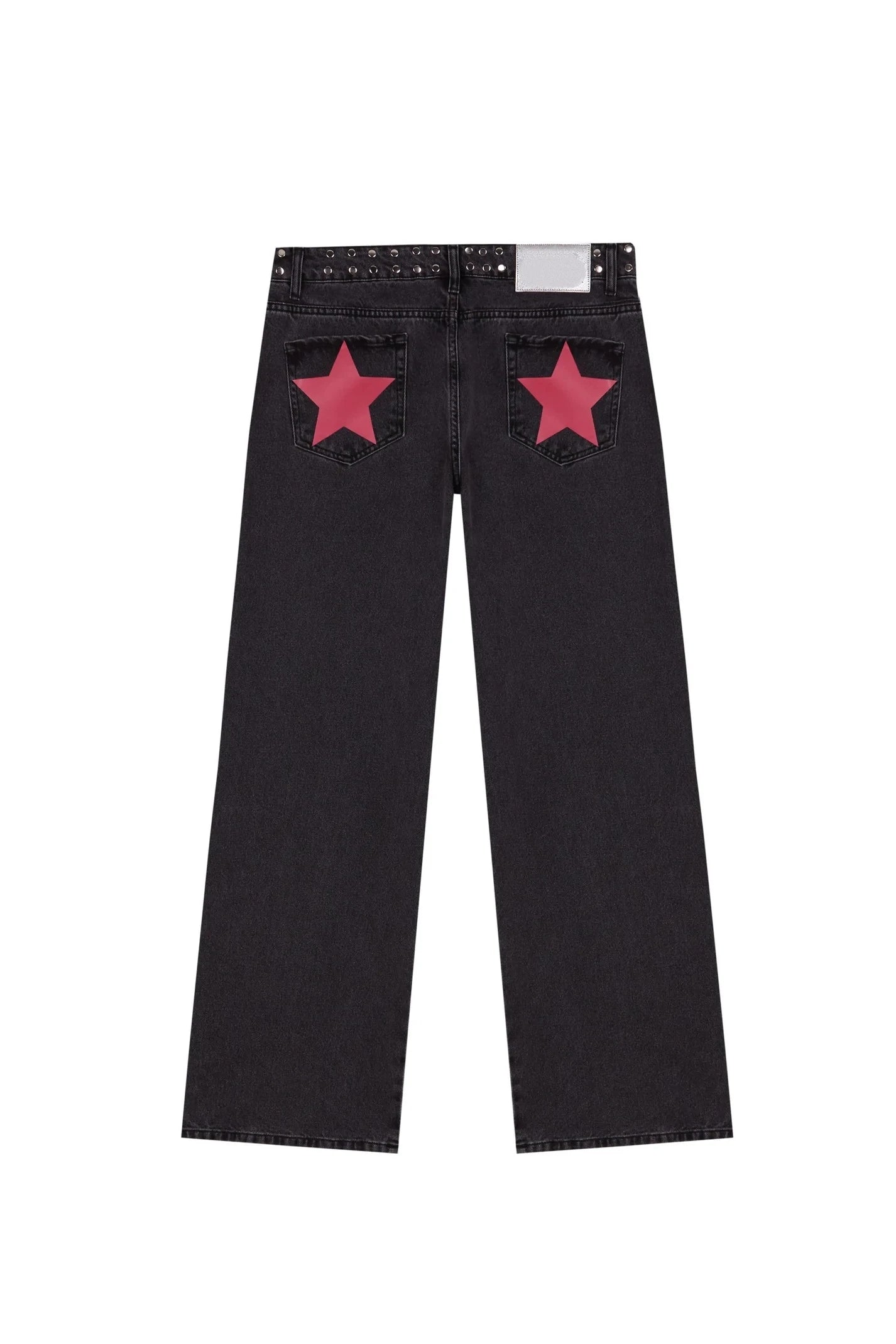 Vintage Five-Pointed Star Print High Waited Jeans - Grace Beauty H&C 