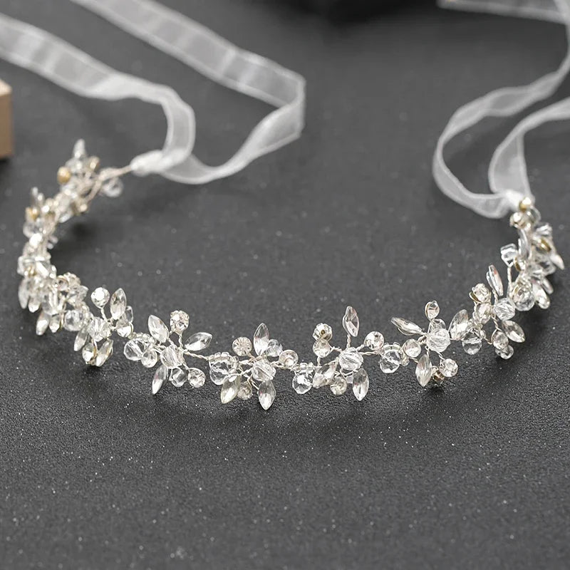 Silver Color Headbands For Women Bride Handmade Crystal Rhinestone Tiaras Hairbands Wedding Hair Accessories Queen Headband Gift - Grace Beauty H&C 