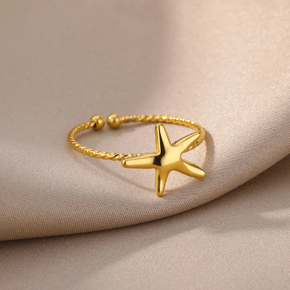 Stainless Steel Rings for Women Waterproof Open Gold Color Ring Wedding Couple Band Jewelry Gifts Free Shipping Items anillos - Grace Beauty H&C 