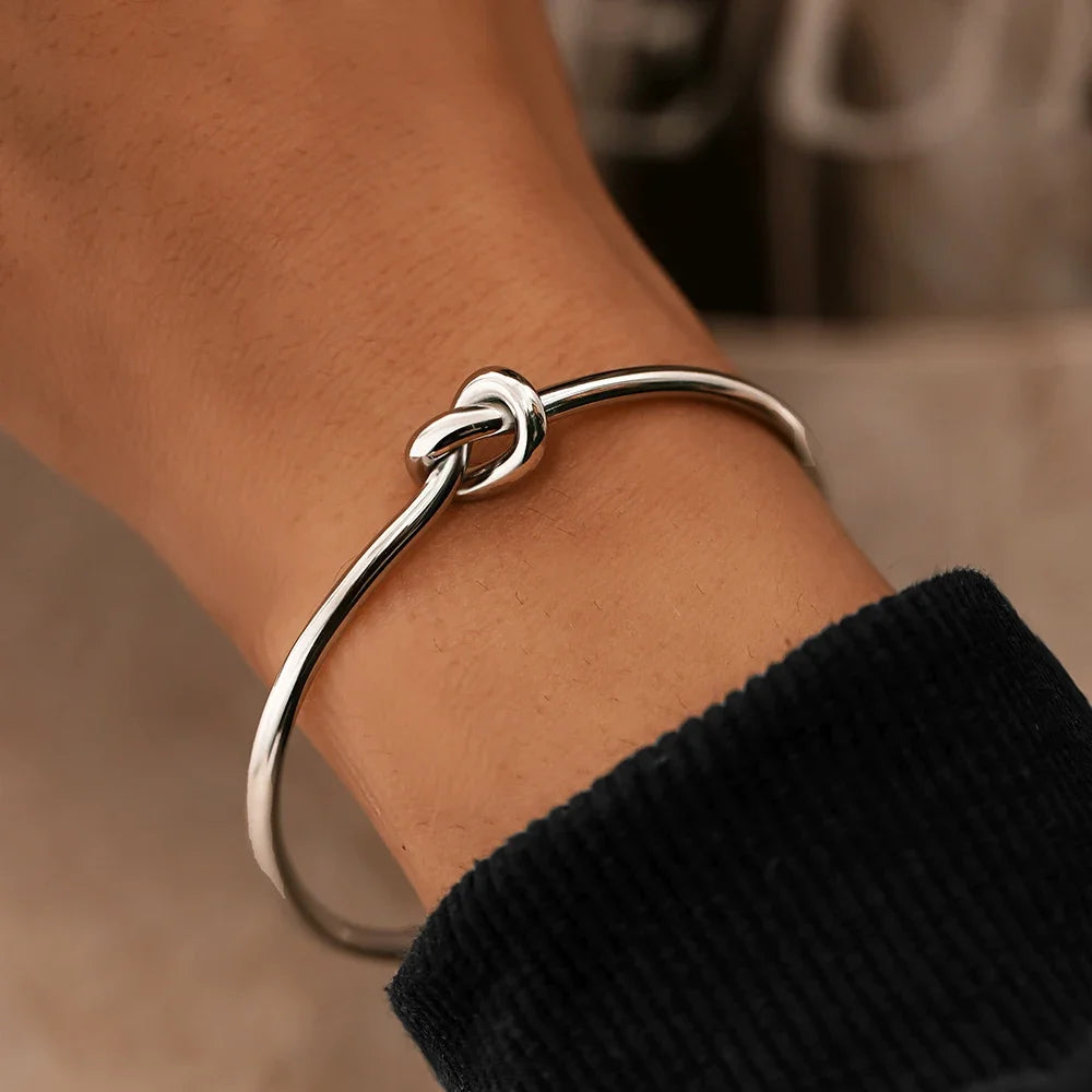 Stainless Steel Bracelets Vintage Men's Fashion Woven Twist Texture Bangles for Women Jewelry Statement Streetwear Goth Gifts - Grace Beauty H&C 