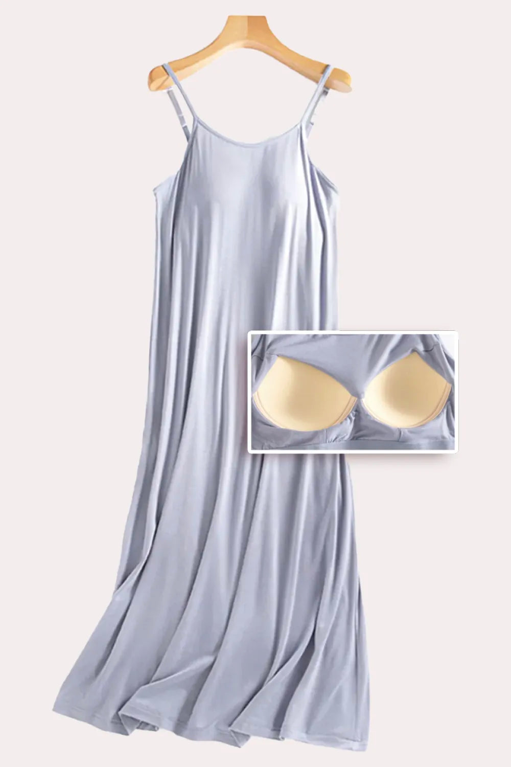 Scoop Neck Midi Cami Dress with Bra - Grace Beauty H&C 