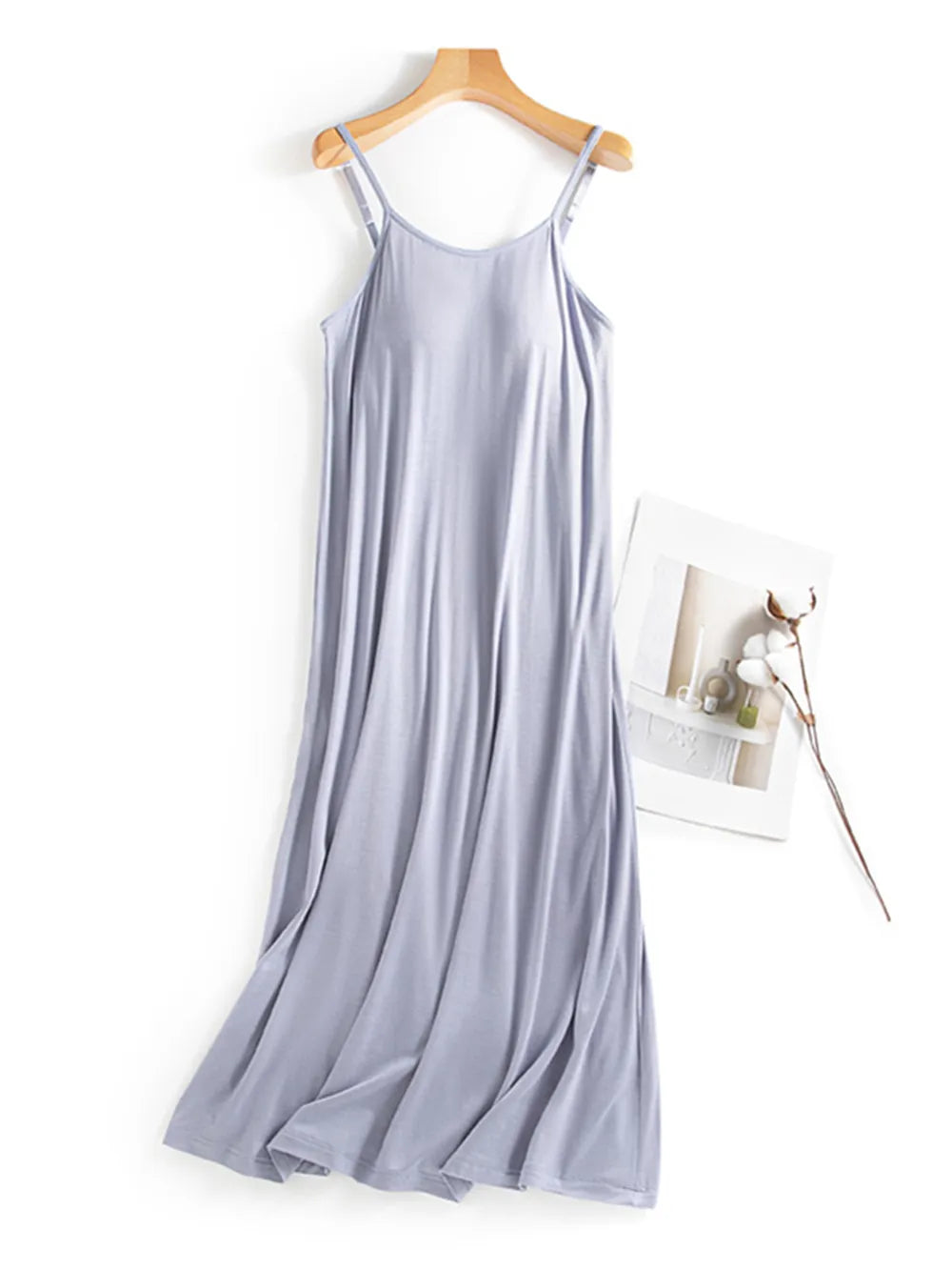 Scoop Neck Midi Cami Dress with Bra - Grace Beauty H&C 