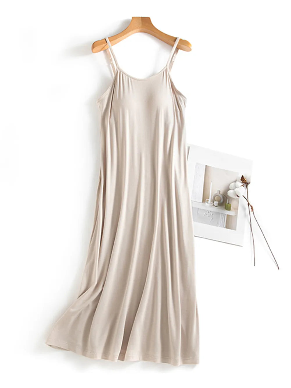Scoop Neck Midi Cami Dress with Bra - Grace Beauty H&C 