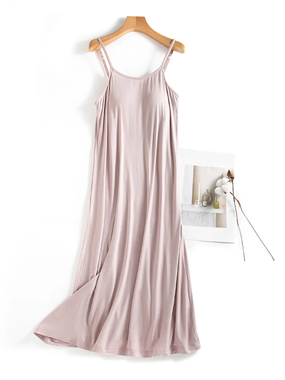 Scoop Neck Midi Cami Dress with Bra - Grace Beauty H&C 