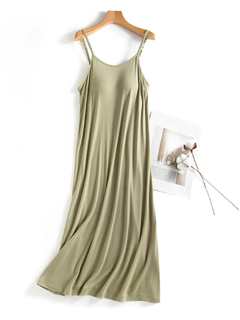 Scoop Neck Midi Cami Dress with Bra - Grace Beauty H&C 