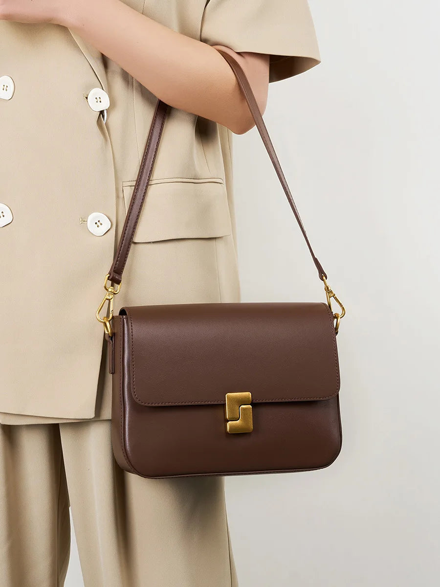 2025 Cow Split Leather Women Crossbody Bag Luxury Design Small Square Bag Cowhide Women's Commuter Shoulder Bag ladies gift - Grace Beauty H&C 