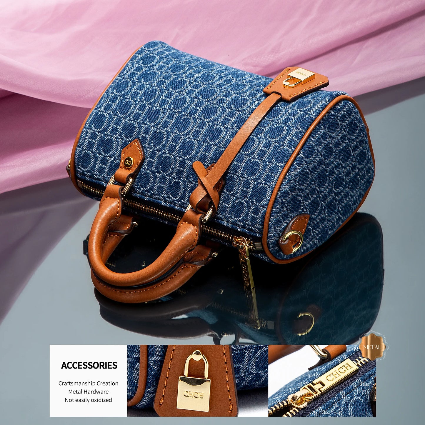 Women's Shoulder Bag 2025 New Cowboy Splicing Pillow Bag, Casual Party Women's Handbag - Grace Beauty H&C 