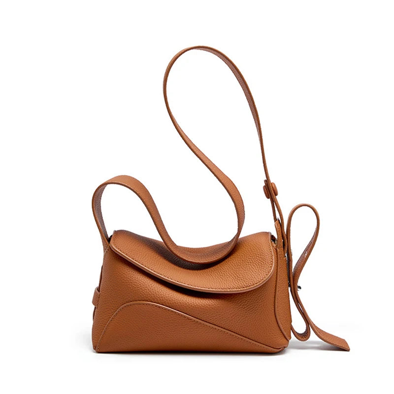 Genuine Leather Underarm Bag For Women's Summer New Versatile Shoulder Bag With Geometric Streamlined Design Crossbody Handbag - Grace Beauty H&C 