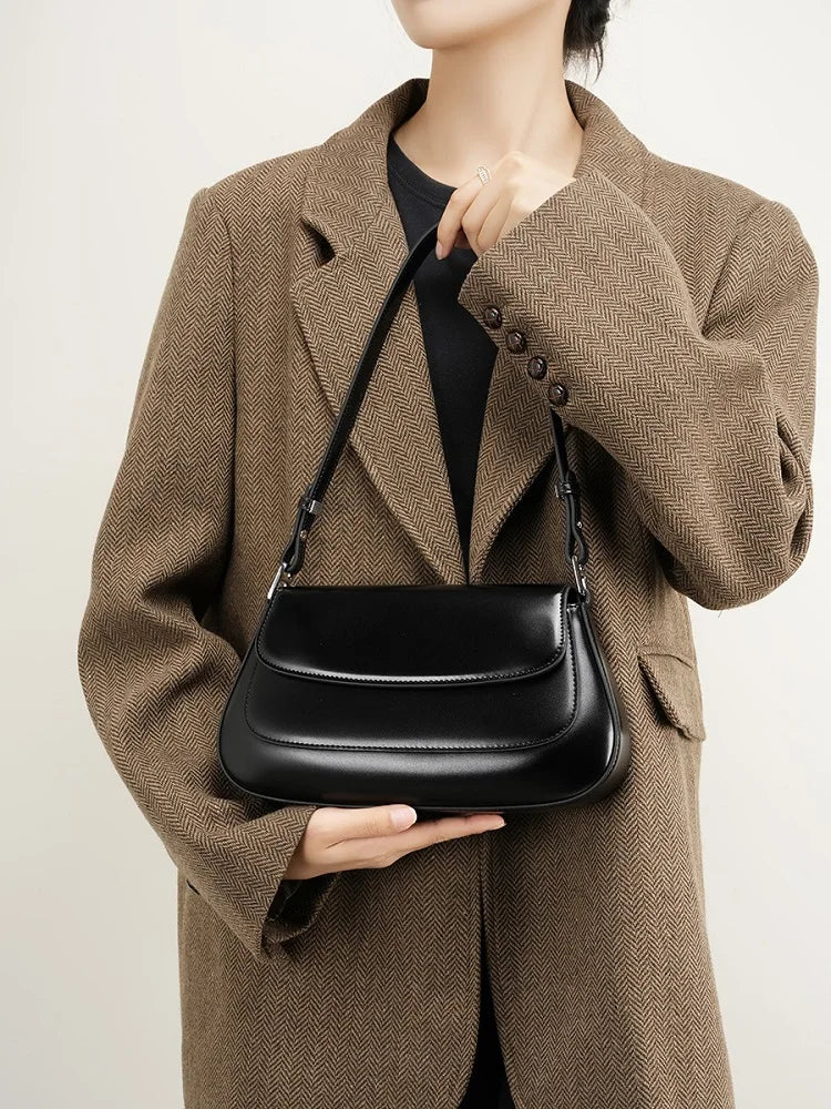 100% Genuine Leather Women Shoulder Bag Korean style Ladies Luxury Cow Leather Crosssbody armpit Bag handbag For Street Shopping - Grace Beauty H&C 