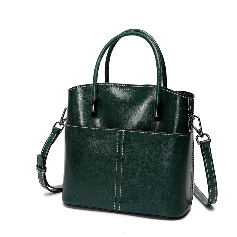 100% Genuine Leather Women Bucket Bag Casual ladies crossbody Hand Bag High Quality Cowhide Commuter Shoulder Bag for girls - Grace Beauty H&C 