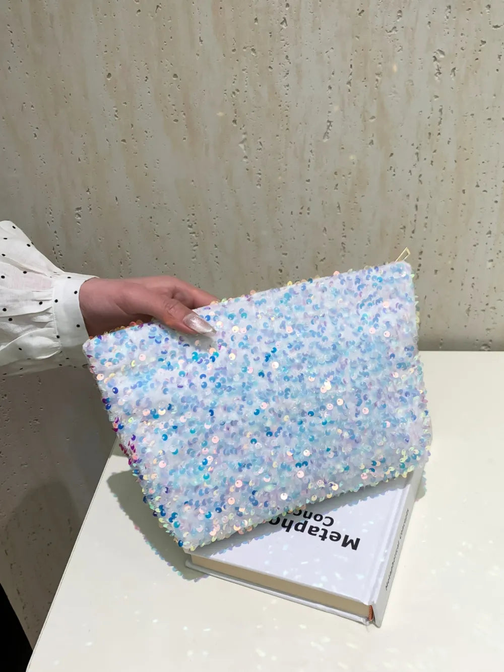 Sequin Clutch with Zipper - Grace Beauty H&C 
