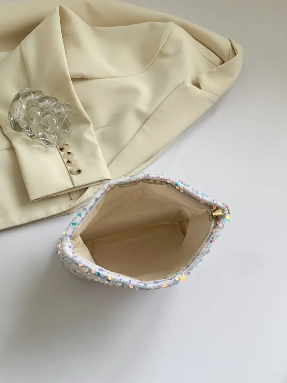 Sequin Clutch with Zipper - Grace Beauty H&C 