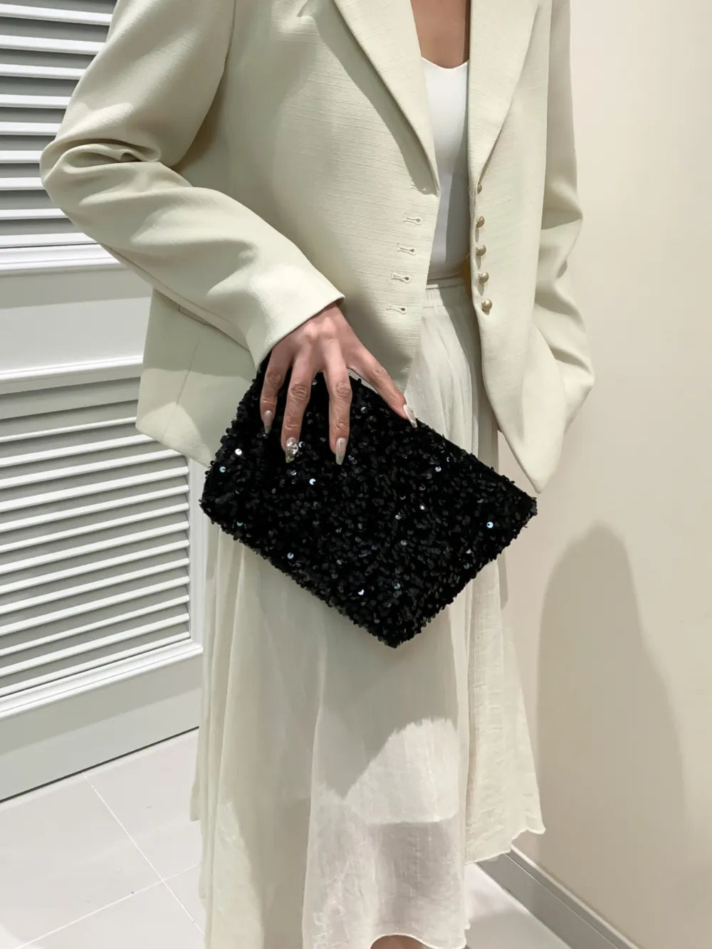 Sequin Clutch with Zipper - Grace Beauty H&C 