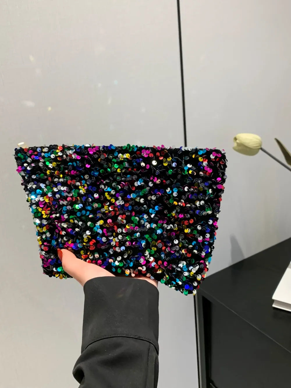 Sequin Clutch with Zipper - Grace Beauty H&C 