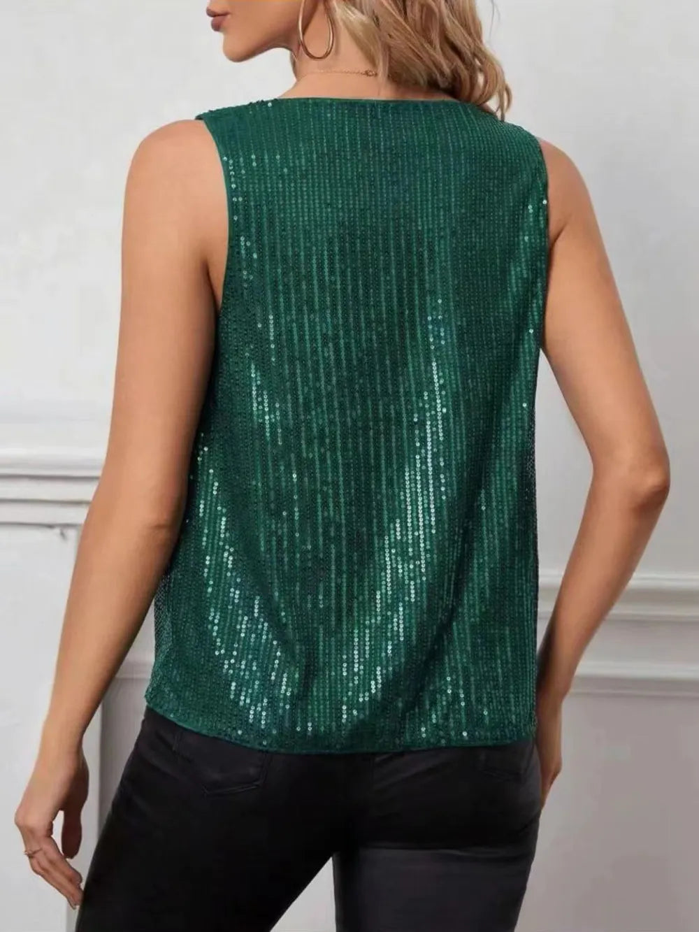 Sequin Cowl Neck Tank - Grace Beauty H&C 