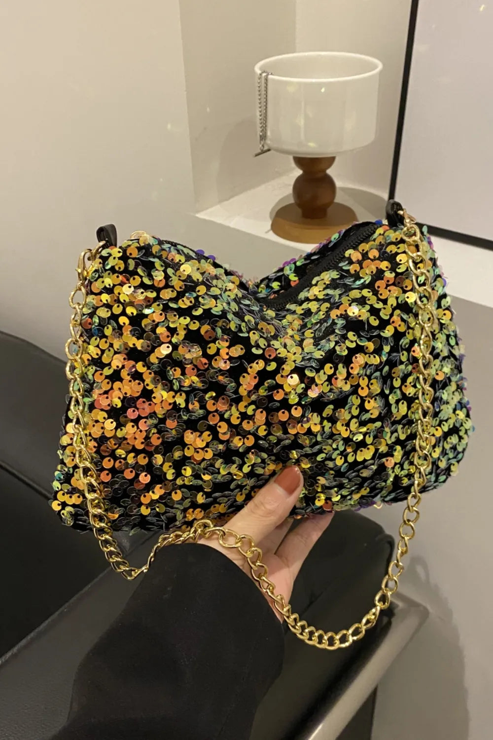Sequin Removable Strap Shoulder Bag – Glamorous Evening Purse - Grace Beauty H&C 