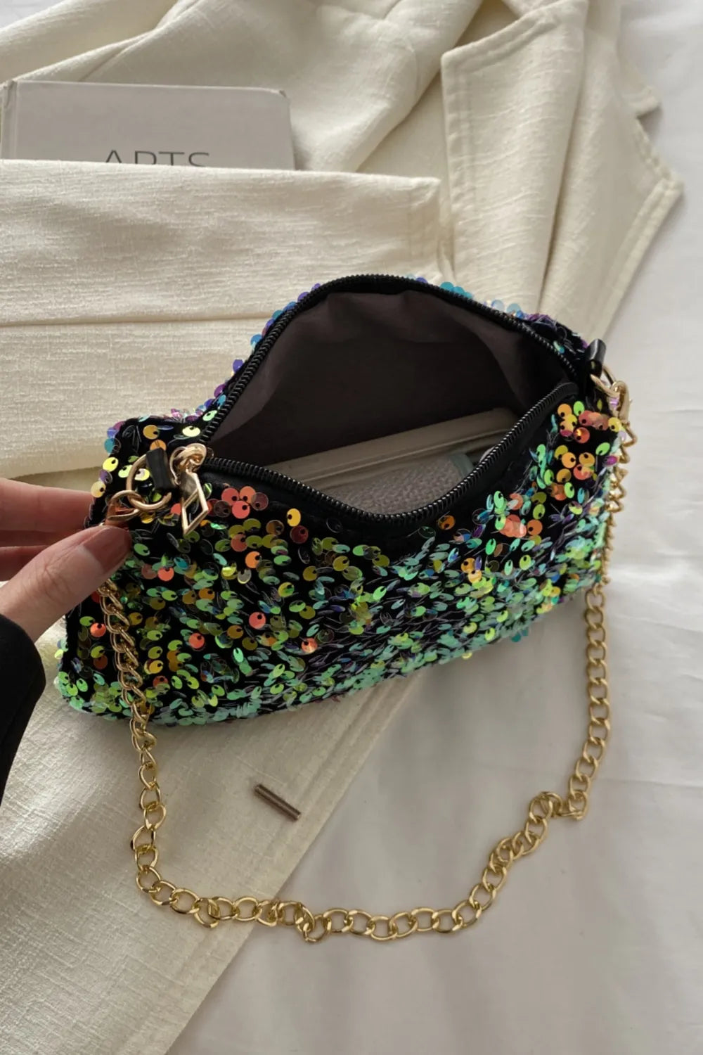 Sequin Removable Strap Shoulder Bag – Glamorous Evening Purse - Grace Beauty H&C 